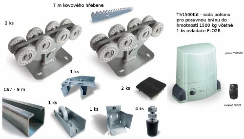TH1500K kompletní řešení pro samonosnou posuvnou bránu do 600 kg
